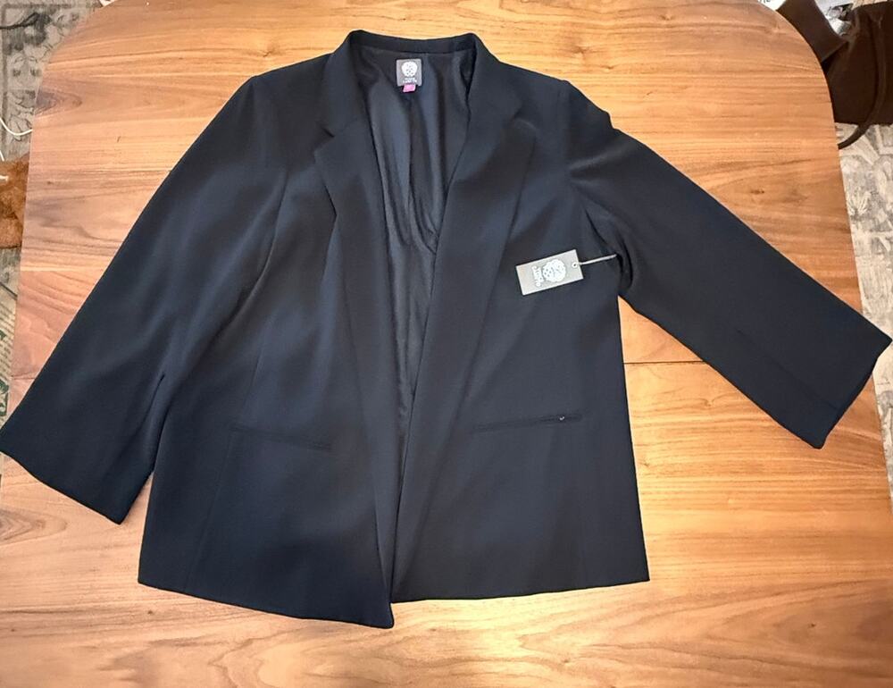 NWT Vince Camuto Essentials Black Blazer 22W Plus Size $154